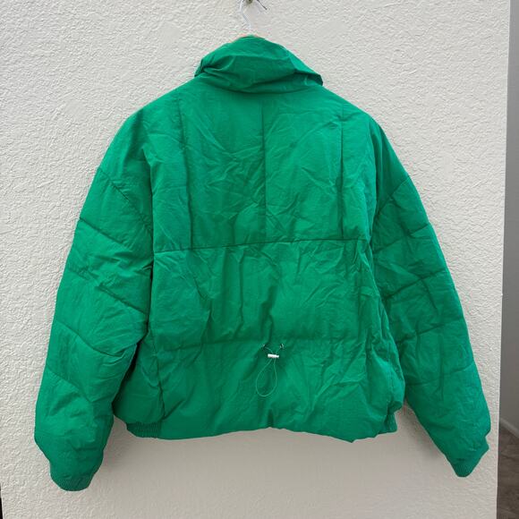 EUC Free People Green Slouchy Oversized Cropped Puffer Coat - Picture 6 of 7